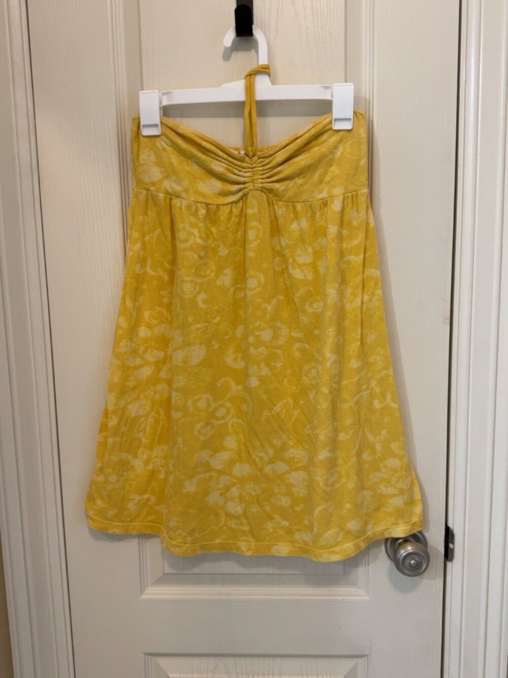 Aéropostale Yellow White Floral Halter Mini Dress Y2K Size M